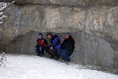 09 Peter Ryan, Jerome Ryan and Charlotte Ryan In Cave At Banff Grotto Canyon In Winter.jpg